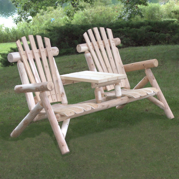 Homeroots 66" Natural Solid Wood Adirondack Chair  Solid Wood 370277