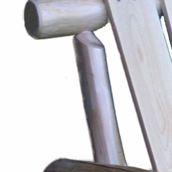 HomeRoots 59" Natural Solid Wood Adirondack Chair - Oversized Comfort, Rustic Style, Ideal for Outdoor Relaxation 370278