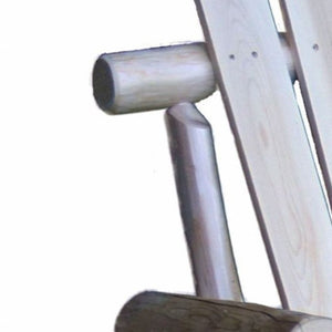 HomeRoots 59" Natural Solid Wood Adirondack Chair - Oversized Comfort, Rustic Style, Ideal for Outdoor Relaxation 370278