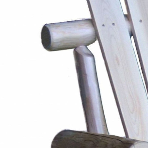 HomeRoots 59" Natural Solid Wood Adirondack Chair - Oversized Comfort, Rustic Style, Ideal for Outdoor Relaxation 370278