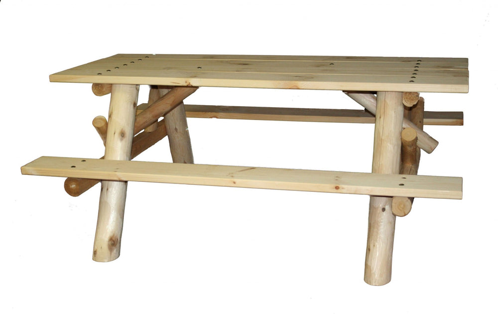 Homeroots 70" Natural Solid Wood Outdoor Picnic Table  Wood 370279