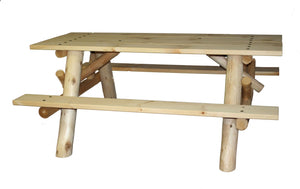 Homeroots 70" Natural Solid Wood Outdoor Picnic Table  Wood 370279