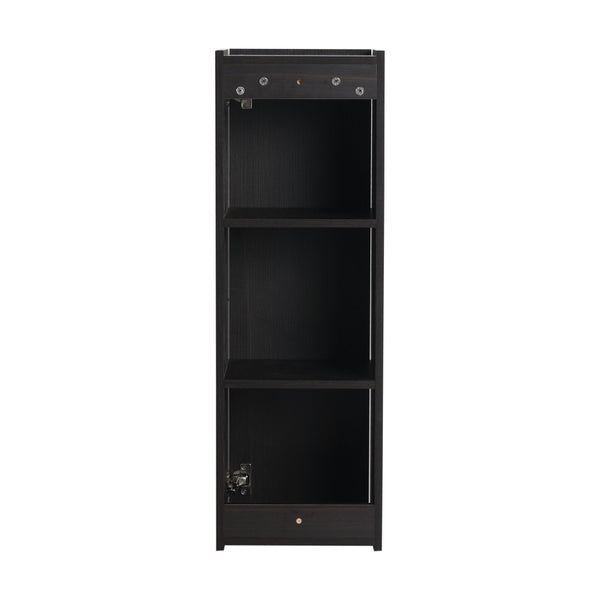 English Elm 12 Inch Narrow Wall Mounted Cabinet Soft Close Door Dark Oak Finish Bathroom Storage W1972P457985