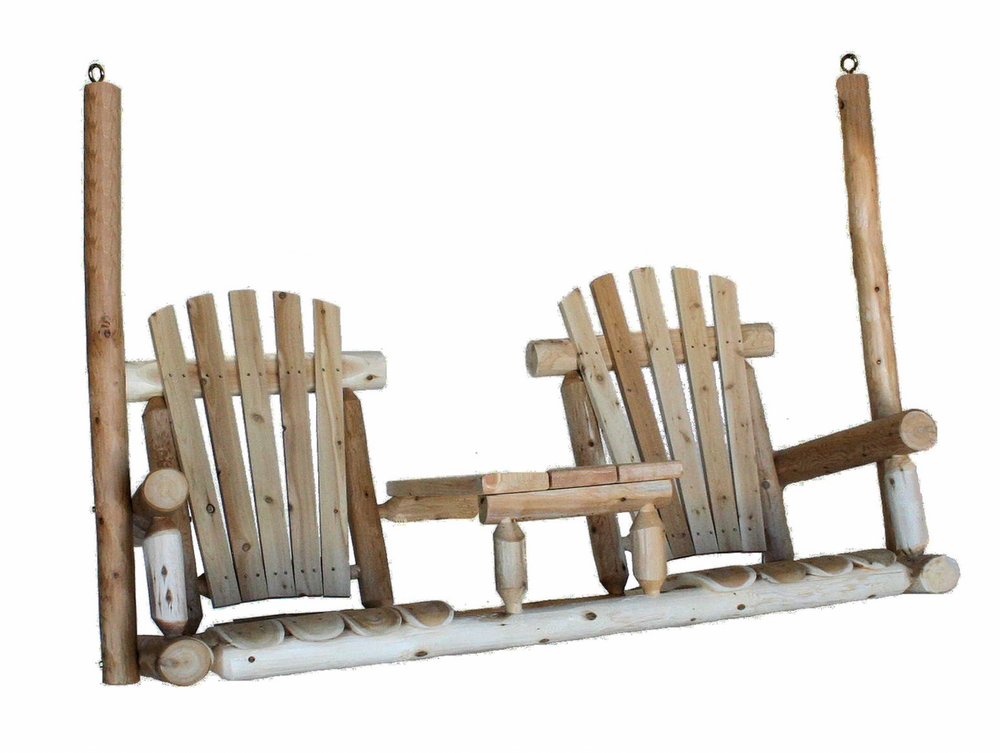 Homeroots 71" X 24" X 49"  Natural Wood Tete-a-tete Porch Swing  Wood 370281