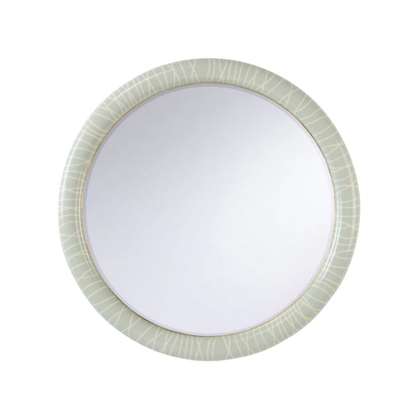 Chelsea House String Along Mirror By Shayla Copas — 45" Round Blue & White Painted Wood Frame, Large Statement Piece 370285