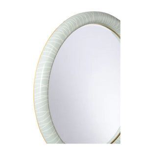 Chelsea House String Along Mirror By Shayla Copas — 45" Round Blue & White Painted Wood Frame, Large Statement Piece 370285