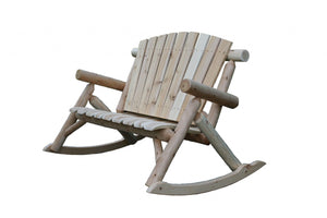 Homeroots 53" X 42" X 40"  Natural Wood Rocking Loveseat  Wood 370287