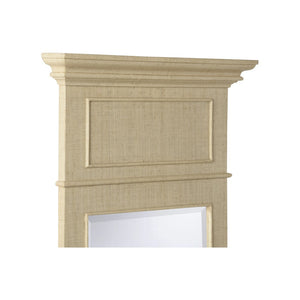 Chelsea House Saint Remy Mirror Cream Raffia Frame, Beveled Glass 49"H X 28"W — Parisian Antique-Inspired Elegance 370289