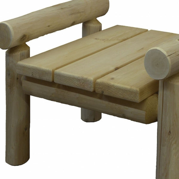 HomeRoots 28" Rustic Natural Wood Ottoman - Handcrafted Cedar & Pine for Stylish Seating & Versatile Use 370289
