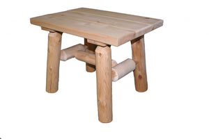 Homeroots Rustic And Natural Wood End Or Side Table   370290