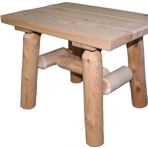 HomeRoots Rustic Handcrafted Wood End Table – Versatile Cedar & Pine Side Table for Cozy Living Spaces 370290