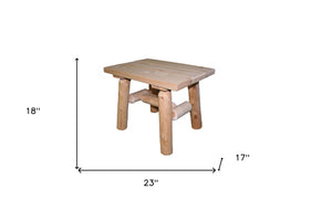 HomeRoots Rustic Handcrafted Wood End Table – Versatile Cedar & Pine Side Table for Cozy Living Spaces 370290
