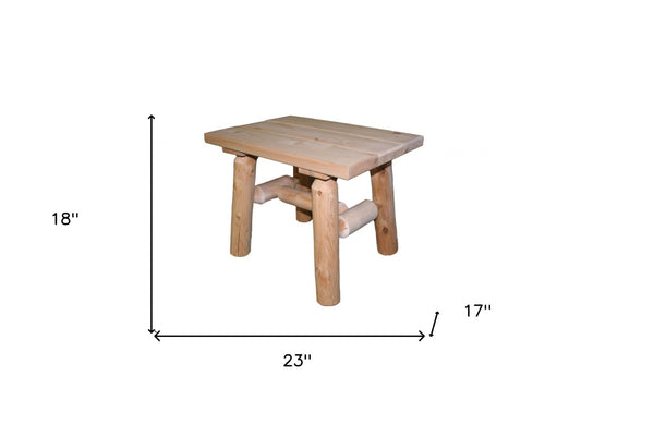 HomeRoots Rustic Handcrafted Wood End Table – Versatile Cedar & Pine Side Table for Cozy Living Spaces 370290