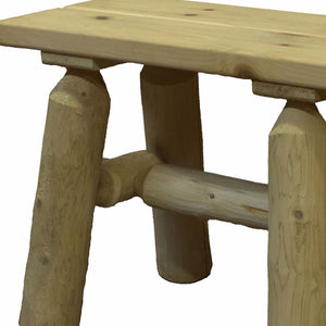 HomeRoots 23" Natural Wood End Bench Pair - Rustic Cedar & Pine Design for Indoor/Outdoor Use, Eco-Friendly Style 370291
