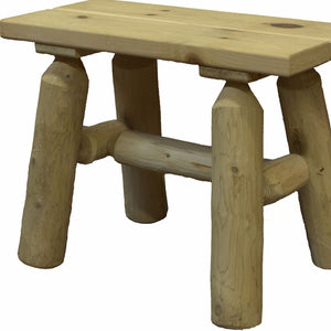 HomeRoots 23" Natural Wood End Bench Pair - Rustic Cedar & Pine Design for Indoor/Outdoor Use, Eco-Friendly Style 370291