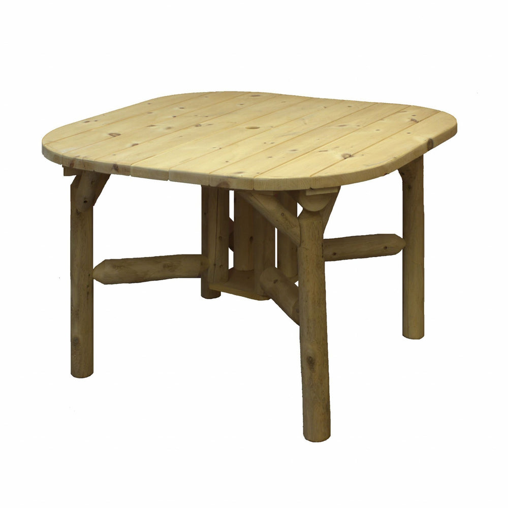 Homeroots 47" Natural Square Solid Wood Outdoor Dining Table  Wood 370293