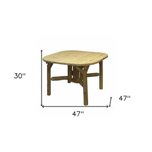 Homeroots 47" Natural Square Solid Wood Outdoor Dining Table  Wood 370293