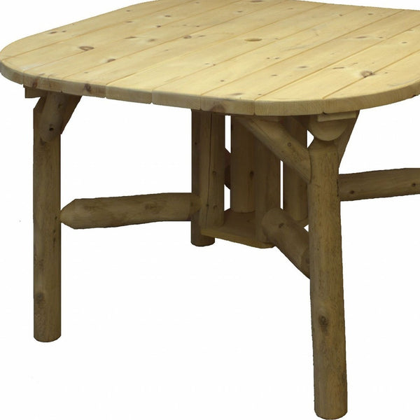 Homeroots 47" Natural Square Solid Wood Outdoor Dining Table  Wood 370293