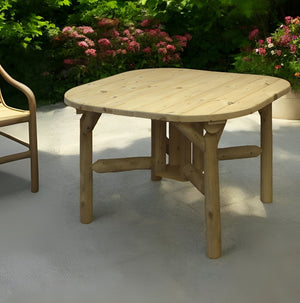 Homeroots 47" Natural Square Solid Wood Outdoor Dining Table  Wood 370293
