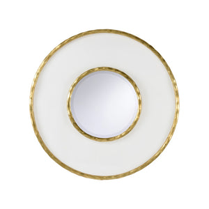 Chelsea House Hand Hammered Metal And Acrylic Mirror 46.5" Square – Artisan Gold Frame, Double-Frame Depth, Modern Glam Focal Piece 370294