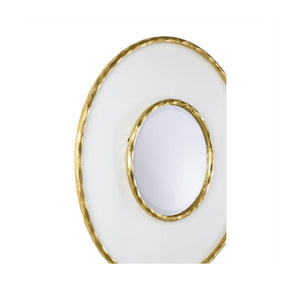 Chelsea House Hand Hammered Metal And Acrylic Mirror 46.5" Square – Artisan Gold Frame, Double-Frame Depth, Modern Glam Focal Piece 370294