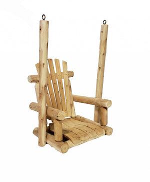Homeroots 31" X 24" X 47"  Natural Wood Single Chair Porch Swing  Wood 370294
