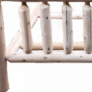 Homeroots Natural Unfinished Post Cedar Log Twin Bed  Wood 370296