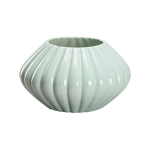 Chelsea House Amelia Seafoam Ceramic Cachepot Small — Scalloped Rim, Hand-Finished Mint Glaze For Tables & Shelves 370298