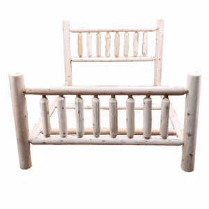 HomeRoots Natural Cedar Log Twin Bed with Dark Brown Finish - Rustic Low Post Design for Cozy Spaces 370299