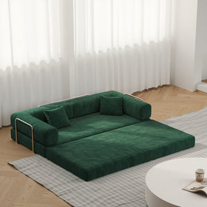 English Elm 78.8Inch Modular Sectional Sofa Bed - Versatile Green Corduroy Furniture For Living Room & Bedroom W3147P278115