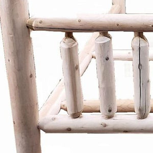 Homeroots Natural Unfinished Low Post Cedar Log Double Bed  Wood 370300