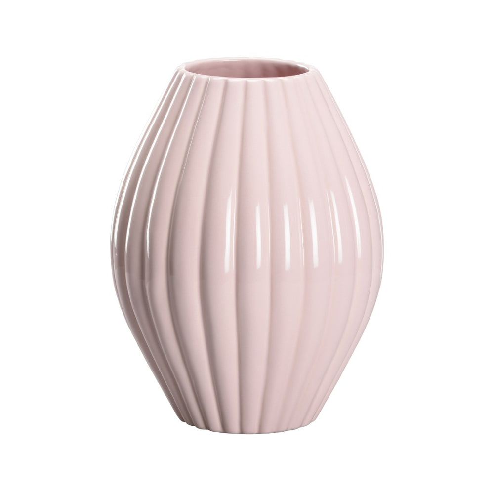 Chelsea House Aubrey Ceramic Vase Short Pink — 10" Scalloped Rim, Handcrafted Look, Durable Glaze For Flowers & DéCor 370302