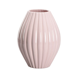 Chelsea House Aubrey Ceramic Vase Short Pink — 10" Scalloped Rim, Handcrafted Look, Durable Glaze For Flowers & DéCor 370302