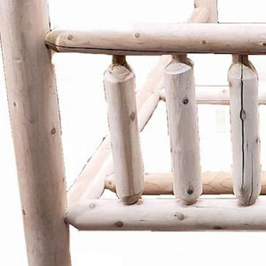 Homeroots Natural Unfinished Low Post Cedar Log Queen Bed  Wood 370304