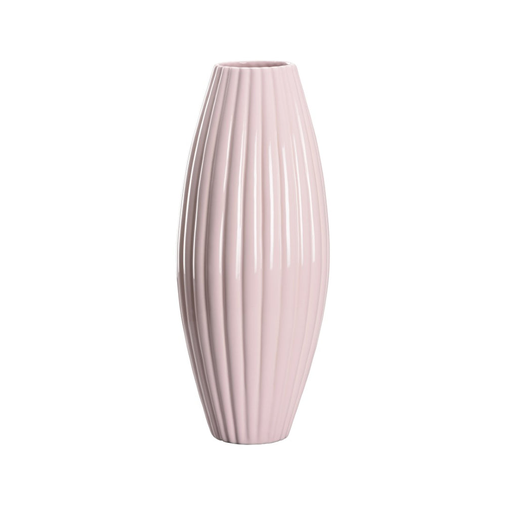 Chelsea House Aubrey Tall Pink Ceramic Vase With Scalloped Rim — Elizabeth Wicker Sculptural Decor For Florals 370305