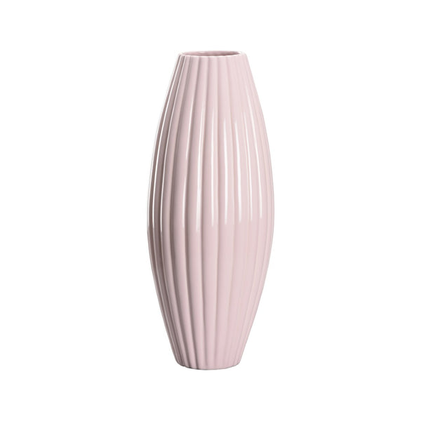 Chelsea House Aubrey Tall Pink Ceramic Vase With Scalloped Rim — Elizabeth Wicker Sculptural Decor For Florals 370305