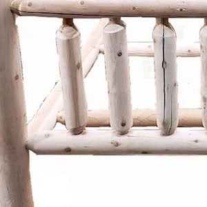 Homeroots Natural Clear Finish Low Post Cedar Log Queen Bed  Wood 370305