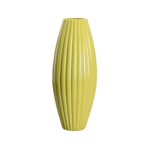 Chelsea House Aubrey Tall Ceramic Vase In Glossy Chartreuse With Scalloped Rim — 18" Sculptural Accent For DéCor 370306