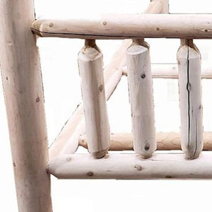 Homeroots Natural Unfinished Low Post Cedar Log King Bed  Wood 370308