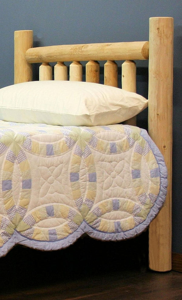 Homeroots Natural Cedar Log Twin Headboard  Wood 370312