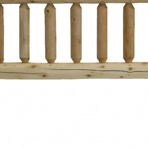 HomeRoots Natural Cedar Log Twin Headboard - Handcrafted Rustic Charm with Clear Finish for Cozy Bedrooms 370313
