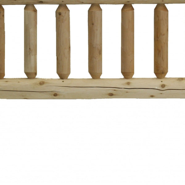 HomeRoots Natural Cedar Log Twin Headboard - Handcrafted Rustic Charm with Clear Finish for Cozy Bedrooms 370313