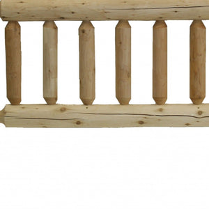 HomeRoots Natural Cedar Log Twin Headboard - Rustic Honey Finish, Durable Design for Cozy Bedrooms & Cottages 370314