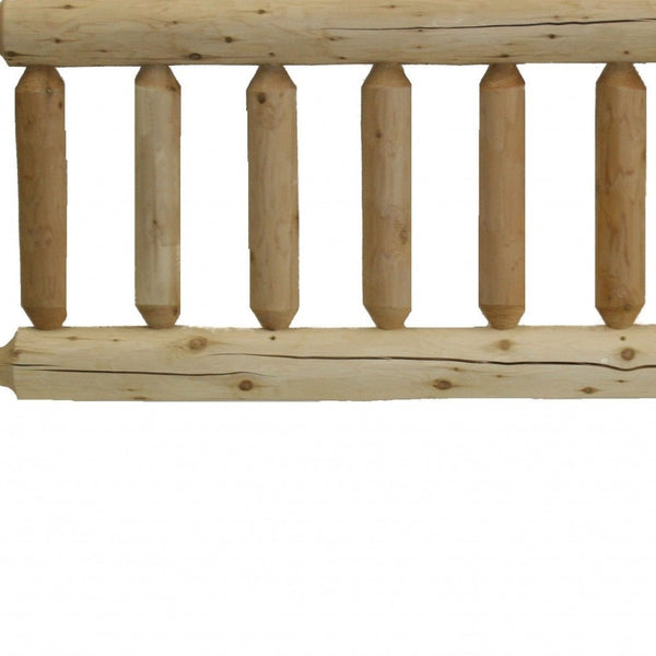 HomeRoots Natural Cedar Log Twin Headboard - Rustic Honey Finish, Durable Design for Cozy Bedrooms & Cottages 370314