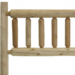 HomeRoots Natural Cedar Log Double Headboard - Rustic Charm for Full Beds, Durable Cedar, Easy Assembly & Style 370316