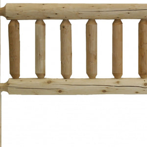 HomeRoots Natural Cedar Log Queen Headboard - Rustic Solid Wood Design for Timeless Bedroom Charm & Warmth 370320