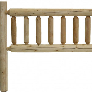 HomeRoots Natural Cedar Log Queen Headboard - Rustic Solid Wood Design for Timeless Bedroom Charm & Warmth 370320