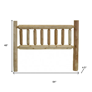 HomeRoots Natural Cedar Log Queen Headboard - Rustic Solid Wood Design for Timeless Bedroom Charm & Warmth 370320