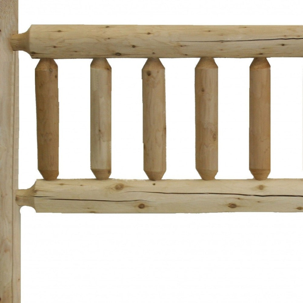 HomeRoots Natural Cedar Log Queen Headboard - Rustic Honey Finish, Durable, Lightweight, Cozy Lodge Style 370322