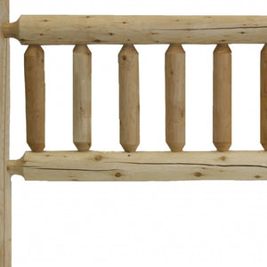 HomeRoots Natural Cedar Log King Headboard - Rustic Elegance in Solid Wood for Timeless Bedroom Style & Comfort 370324
